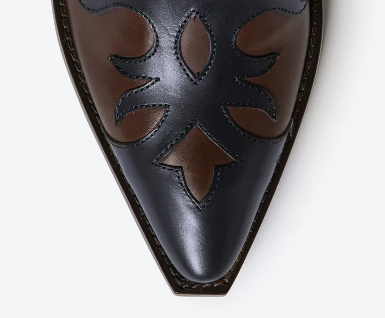 Sartore - santiags bicolore marine/marron